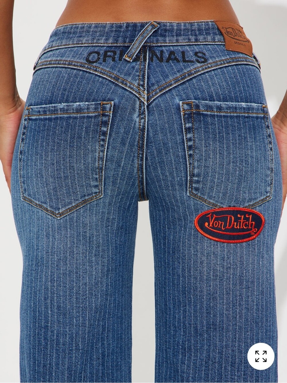 Von Dutch Blue Wing Logo Striped Straight-Leg Jeans - Blue - Picture 4 of 4
